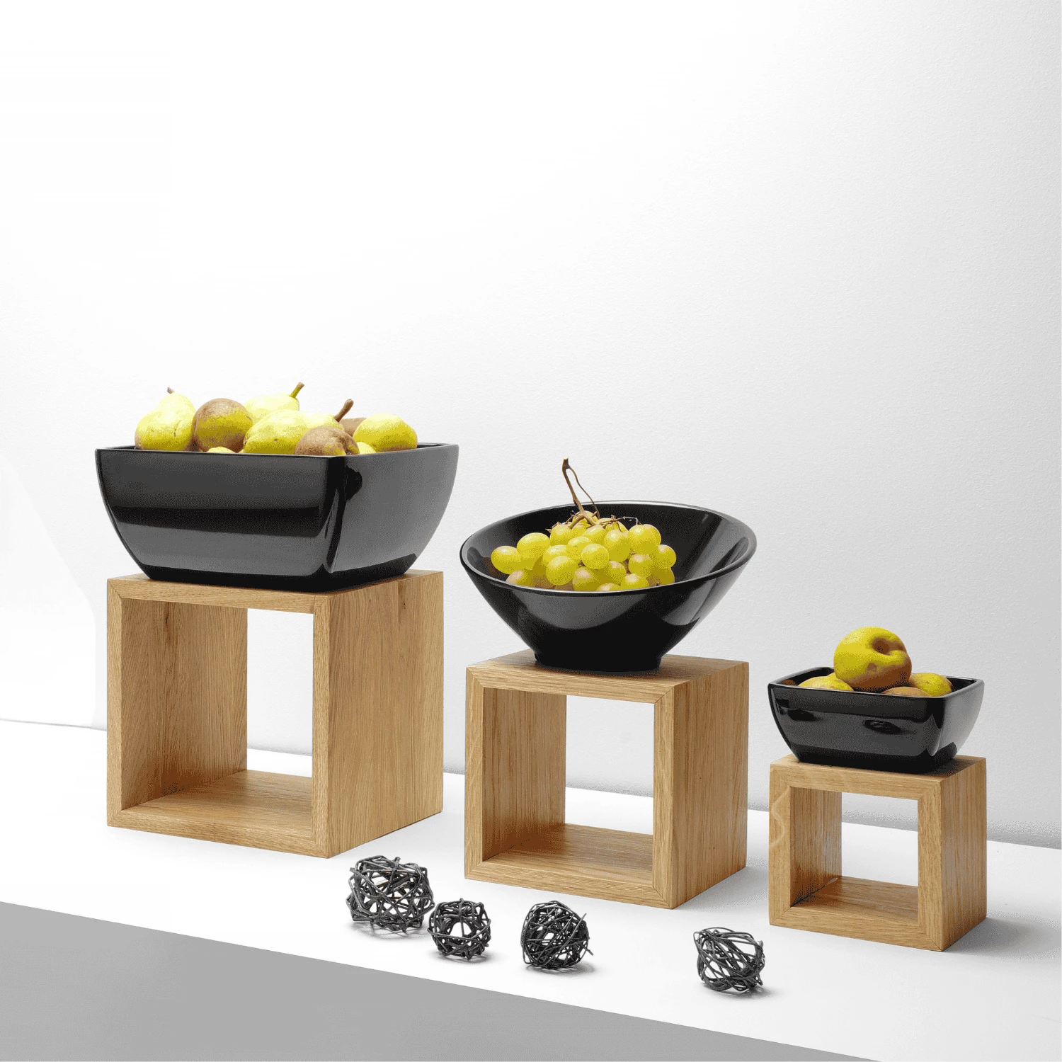 Stendë buffet, Fine Dine Madeira Black, 220×220×220 mm, dru, e zezë