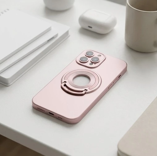 Mbrojtëse Elegante me Unazë MagSafe për iPhone 12 Pro Max (Rozë)