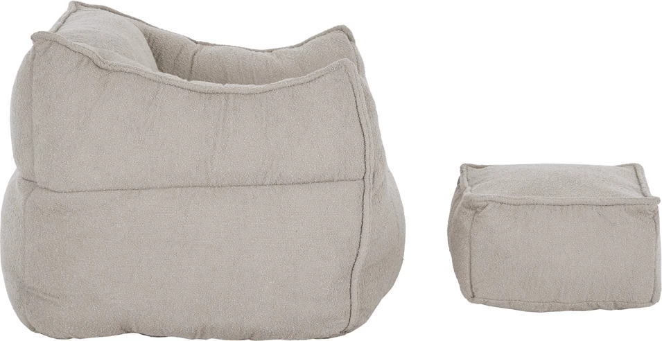 Set ulëse Sponge me këmbështetëse, ngjyrë elefant, 95x102x73cm