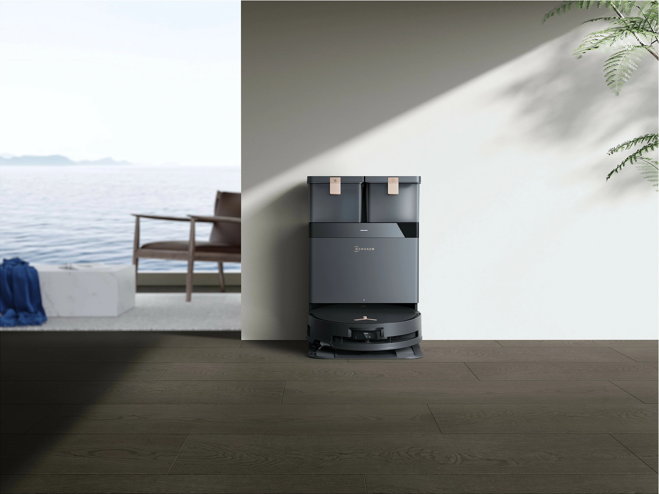 Robot fshesë ECOVACS Deebot X8 Pro Omni, 6400mAh, Wi‑Fi, me larje dhe stacion me qese pluhuri, i zi