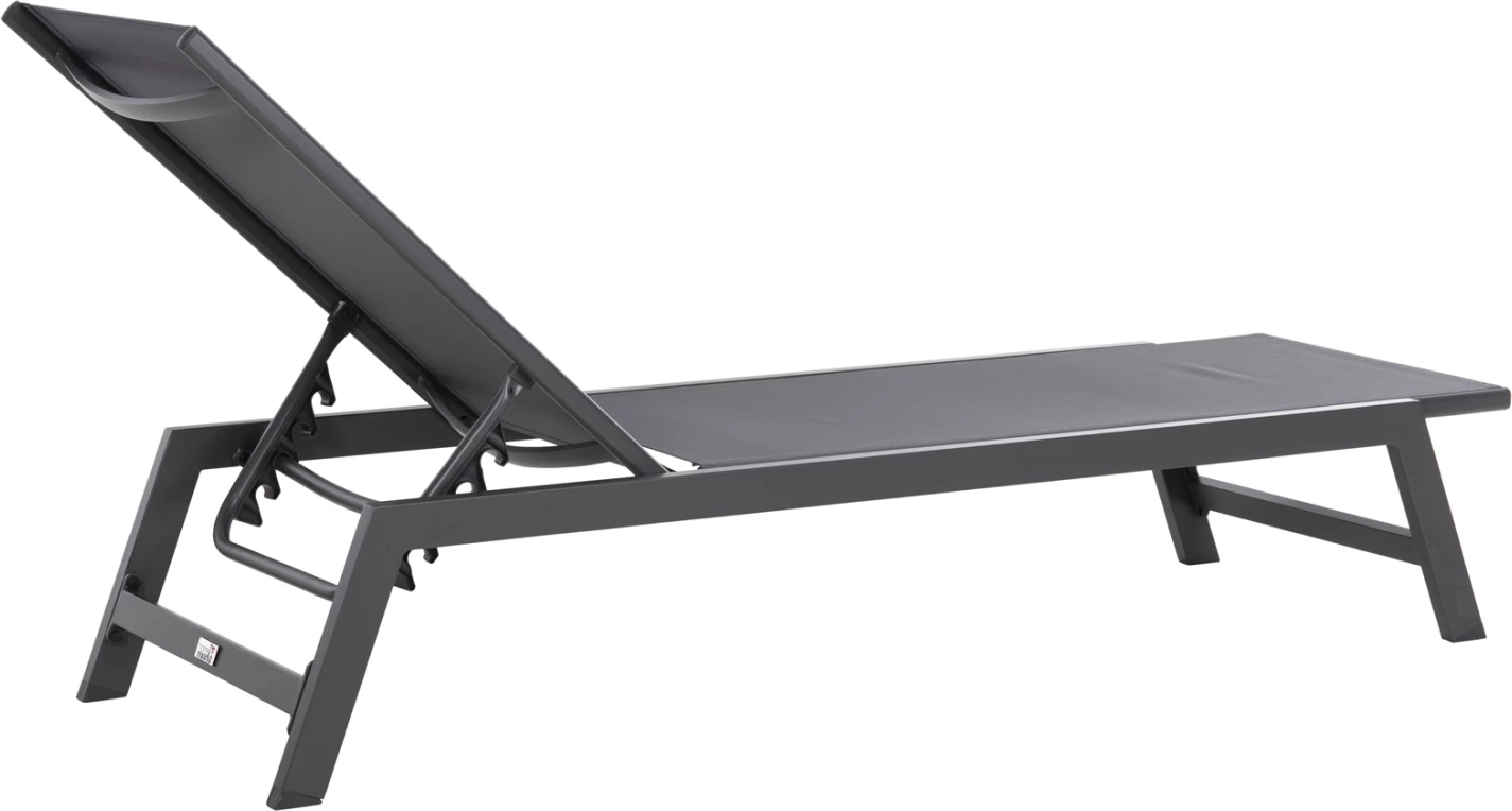 Shezlong alumini me mbështetëse koke RABIA FH5982.03 në antracit 191,5x60x89,5Hcm