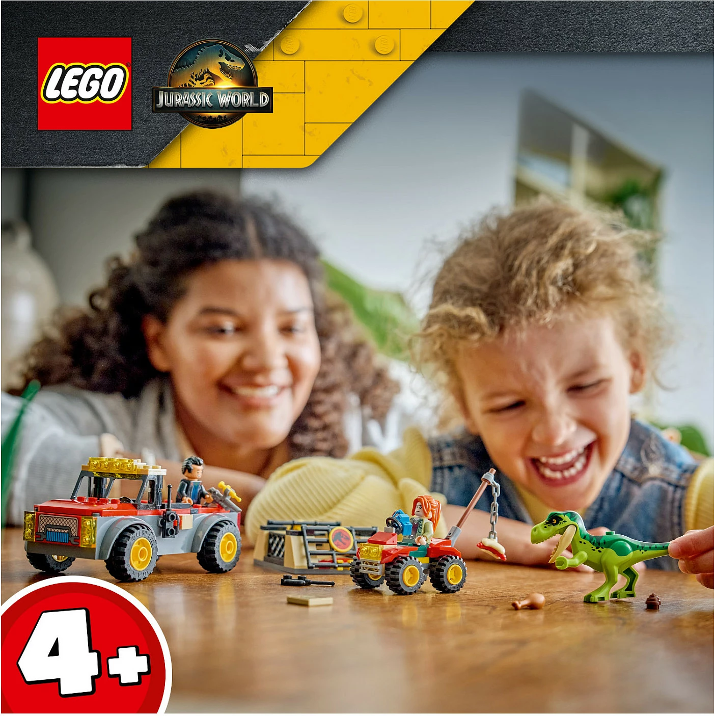 Set LEGO Jurassic World 77978 Young T. rex Transport Truck, 115 copë, kuqe/gri