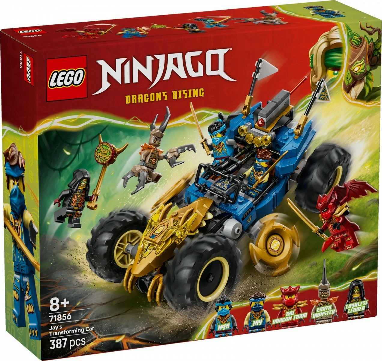 Set konstruktues, LEGO Ninjago, 71856 Jay makinë multi-funksionale 2-në-1, 387 pjesë, 8+