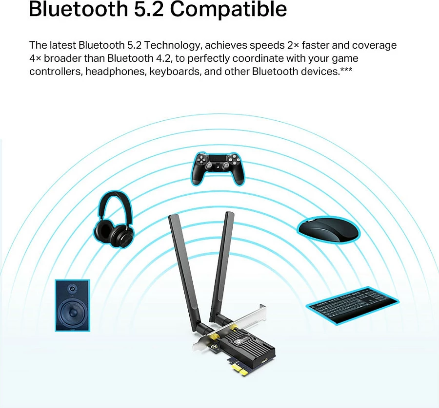 Adapter PCIe TP-Link AX1800 Wi-Fi 6 Bluetooth 5.2, i zi