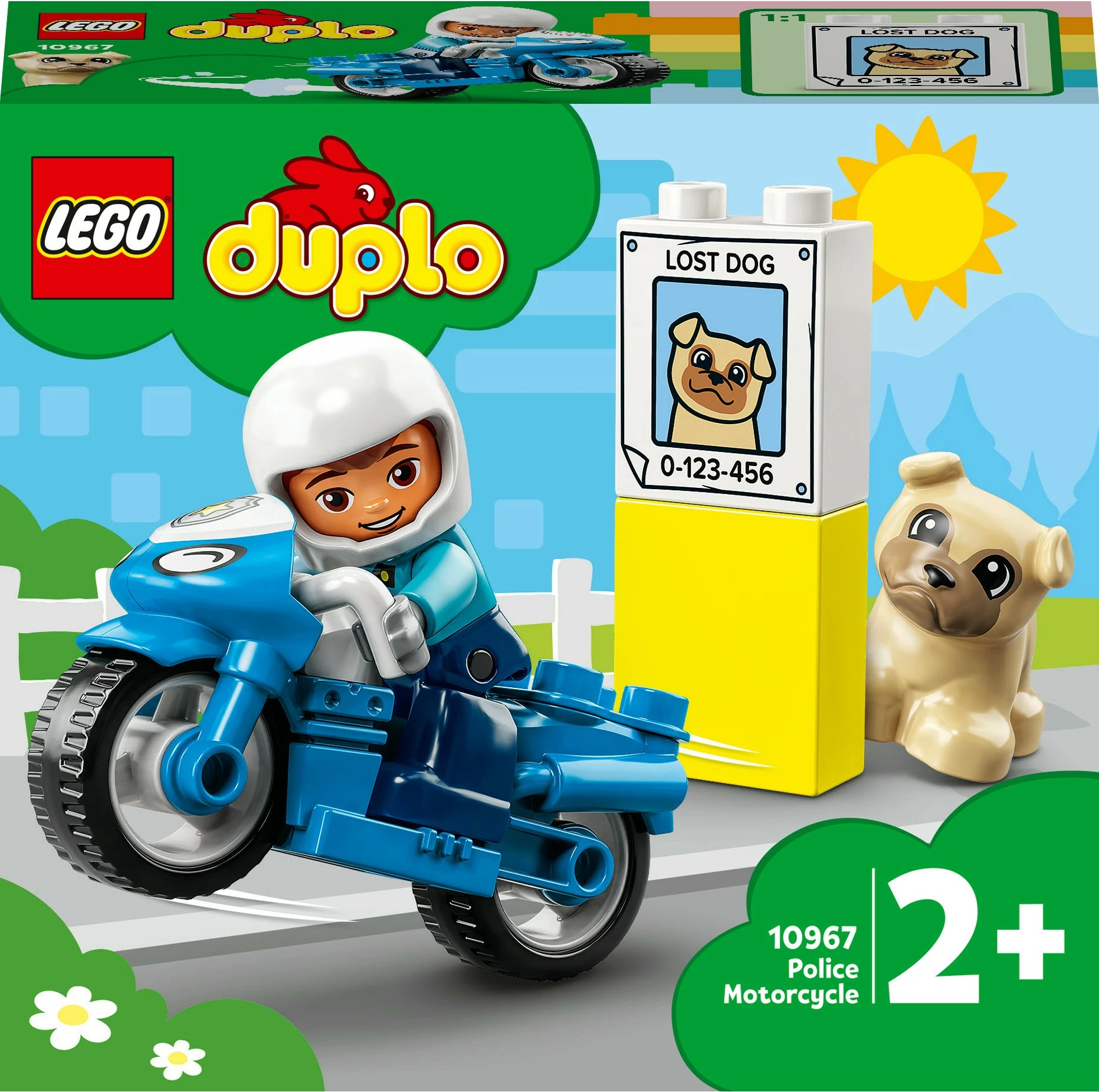 Set ndërtimi LEGO DUPLO Police Motorcycle, 5 pjesë, plastikë, shumëngjyrësh