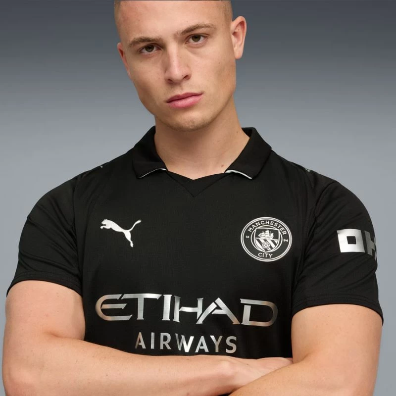 Fanellë futbolli Puma Manchester City për meshkuj, e zezë [Madhësia: S]
