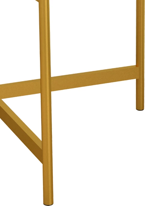 Tavolinë kafeje Aisle, mermer i bardhë, metal i artë, D80x45cm