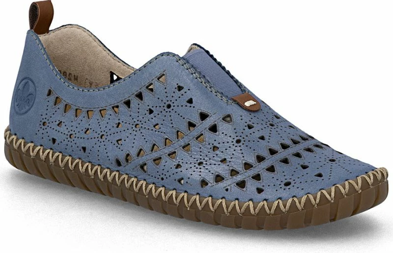 Këpucë lëkure për femra Rieker M2852-12, blu