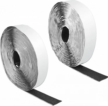 Shirit Velcro DeLOCK 10 m x 25 mm, vetëngjitës, i zi