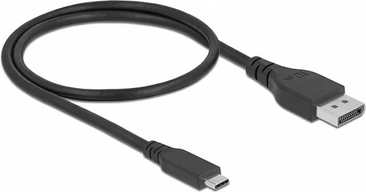 Kabllo DeLOCK USB-C ↔ DisplayPort, DP 1.4, 8K 60Hz, 0.5m, e zezë