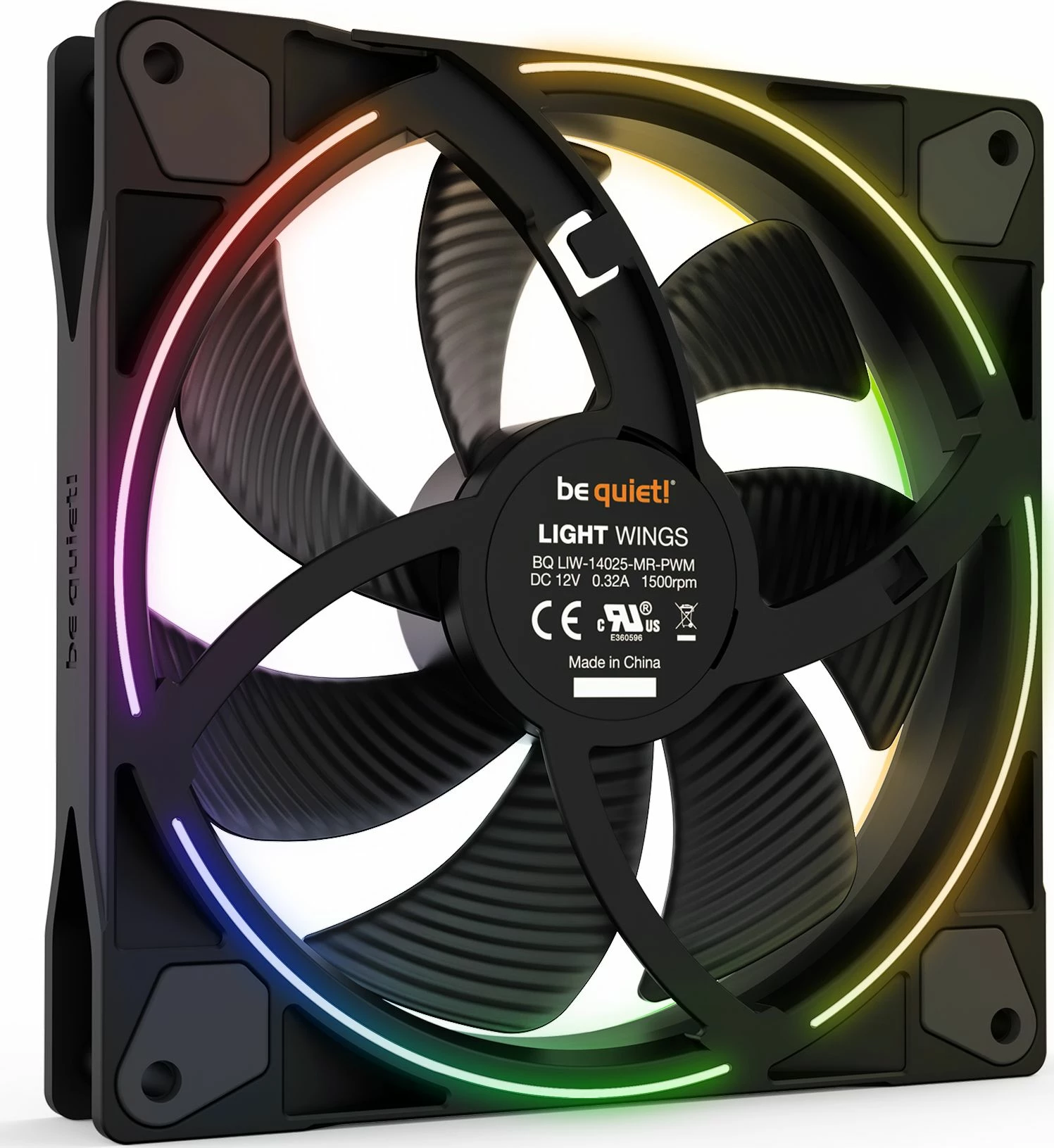 Ventilator kase PC be quiet! Light Wings BL078 140mm PWM ARGB me hub, set 3 copë, i zi