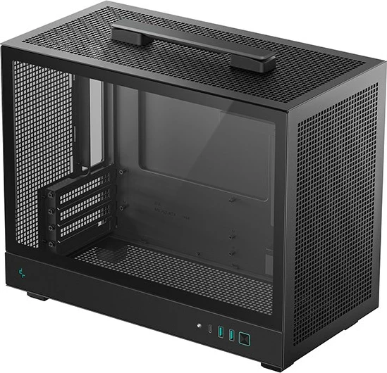 Kasë DeepCool CH160 PLUS Small Form Factor, xham i temperuar, e zezë