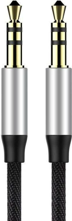 Kabllo audio Baseus Yiven M30, 1m, mini jack 3.5mm, zi dhe argjendtë