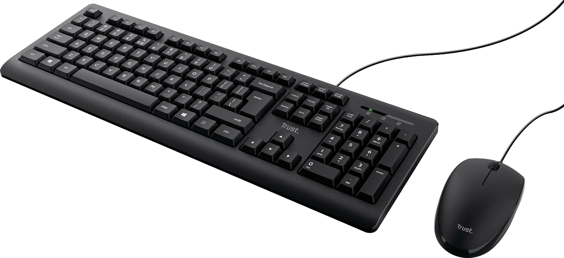 Set tastierë dhe maus Trust TKM-250, USB me kabllo, QWERTZ gjermanisht, i zi