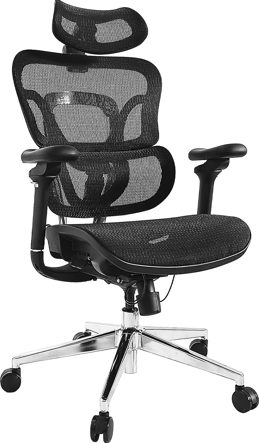 Karrige zyre ergonomike EQUIP, mesh, mbështetëse koke, mbështetëse krahu 3D, 150 kg, e zezë