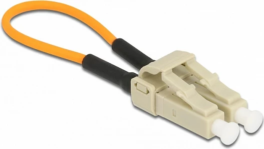 Adapter loopback fibër optike DeLOCK LC/OM2, multi-mode, duplex, beige/portokalli