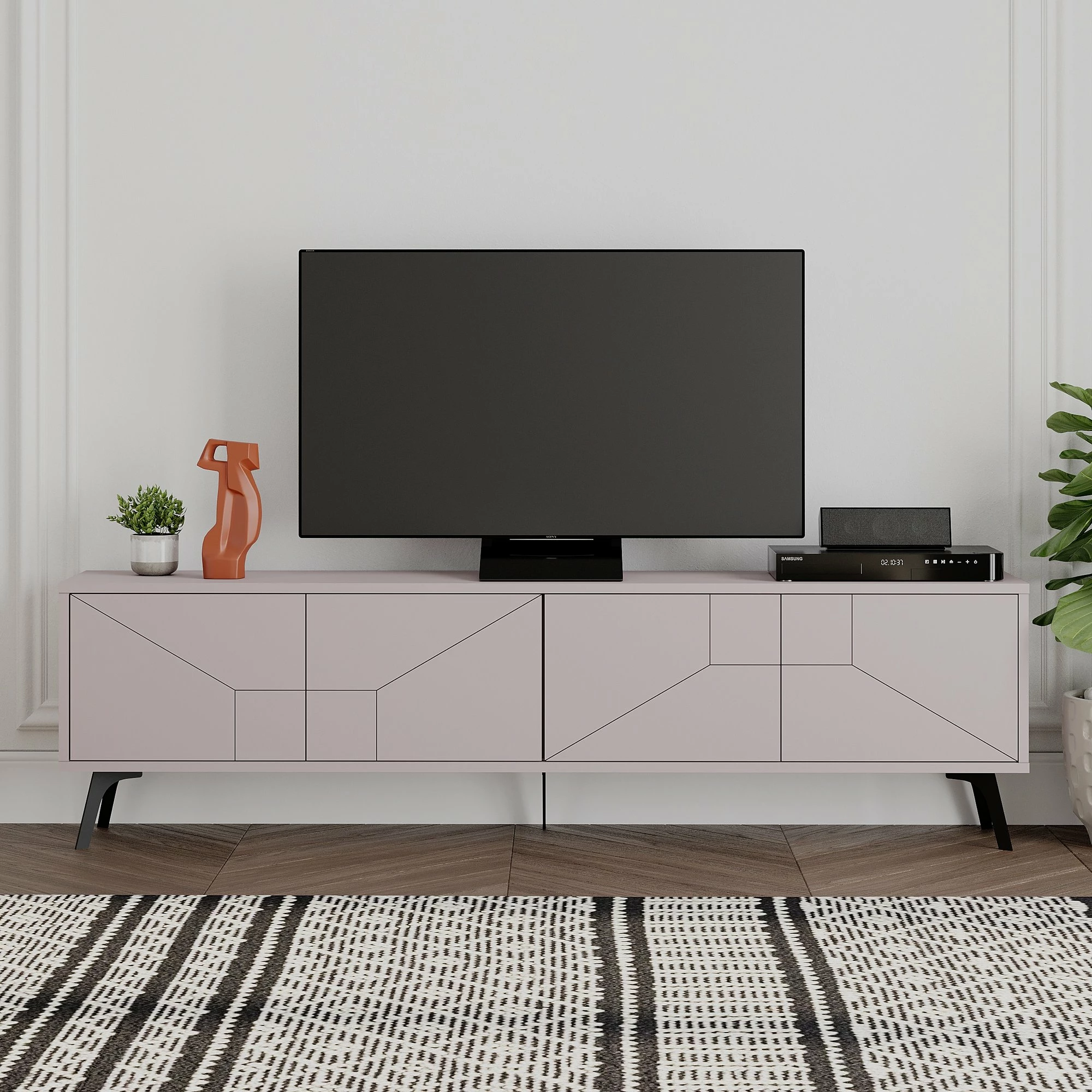 Komodë TV Skye Decor, ngjyrë mocha e çelët