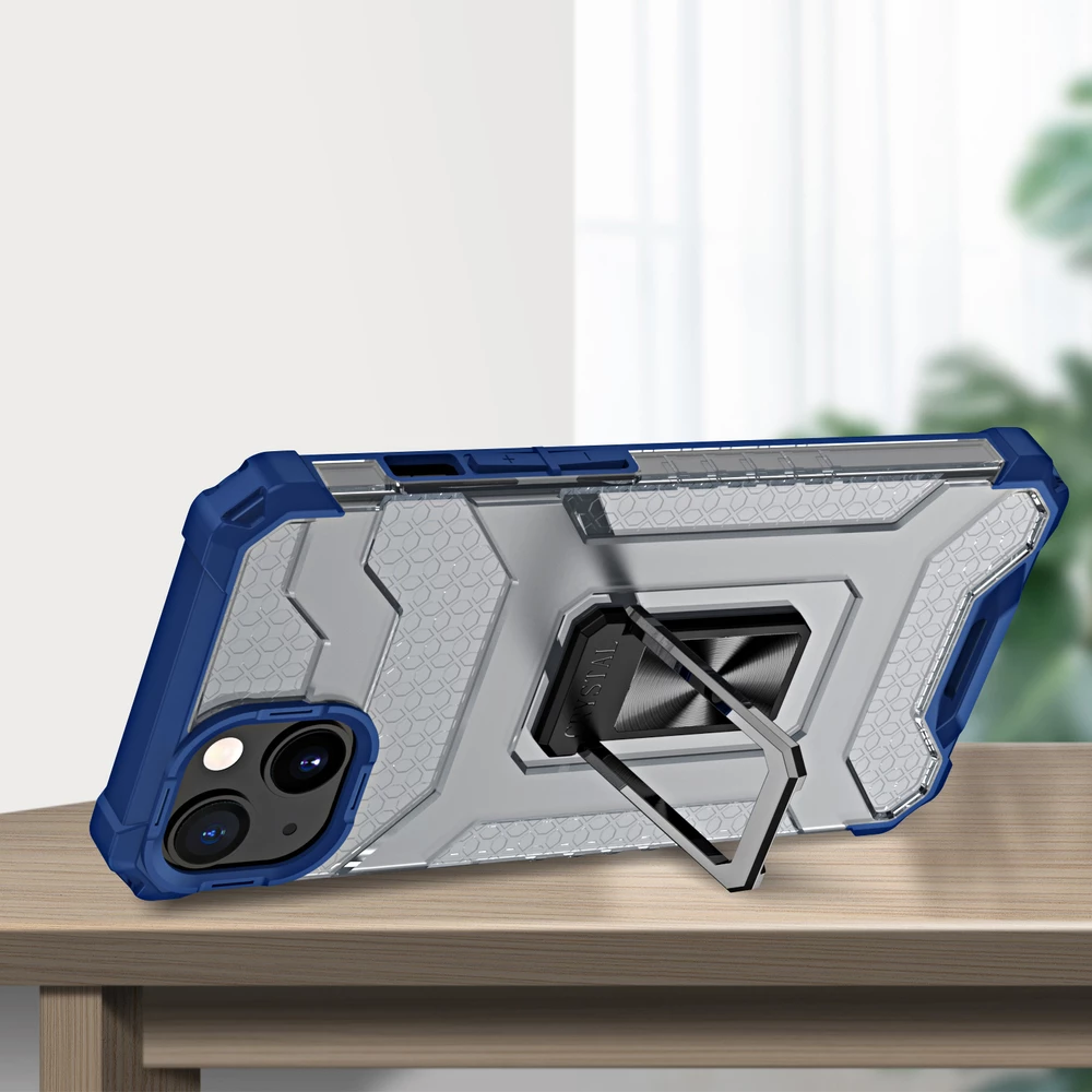 Mbështjellës Hurtel Crystal Ring Case me këmbalec për iPhone 12 mini, Blu