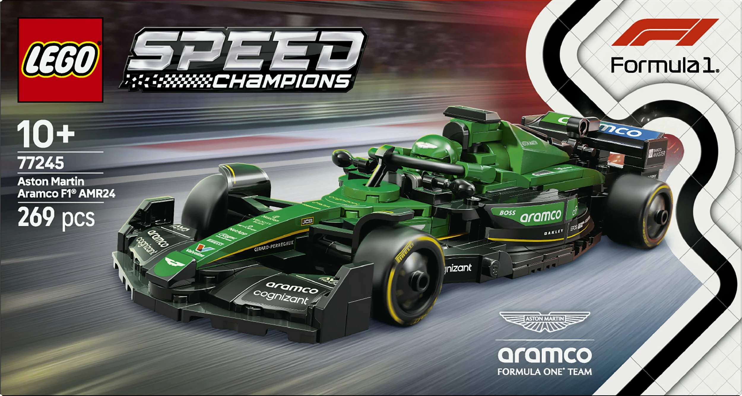 Set ndërtimi LEGO Aston Martin Aramco F1 AMR24, 269 pjesë, shumëngjyrësh