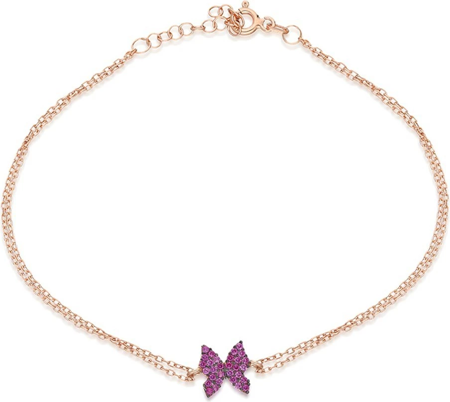 Byzylyk argjendi, ngjyrë rozë e artë dhe fuchsia, Jumeon, TRDYL398