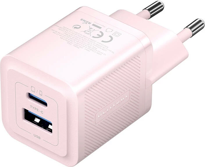Karikues muri Vention FEQP0-EU, 30W, USB-C + USB-A, GaN, rozë