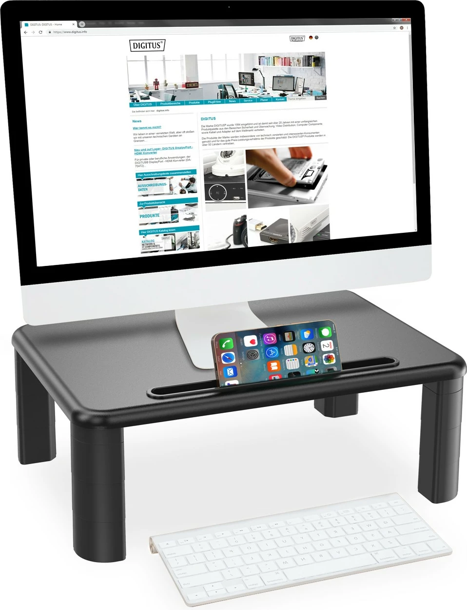 Mbajtës monitori/laptopi Digitus, rregullim lartësie, 400x280mm, ngjyrë e zezë