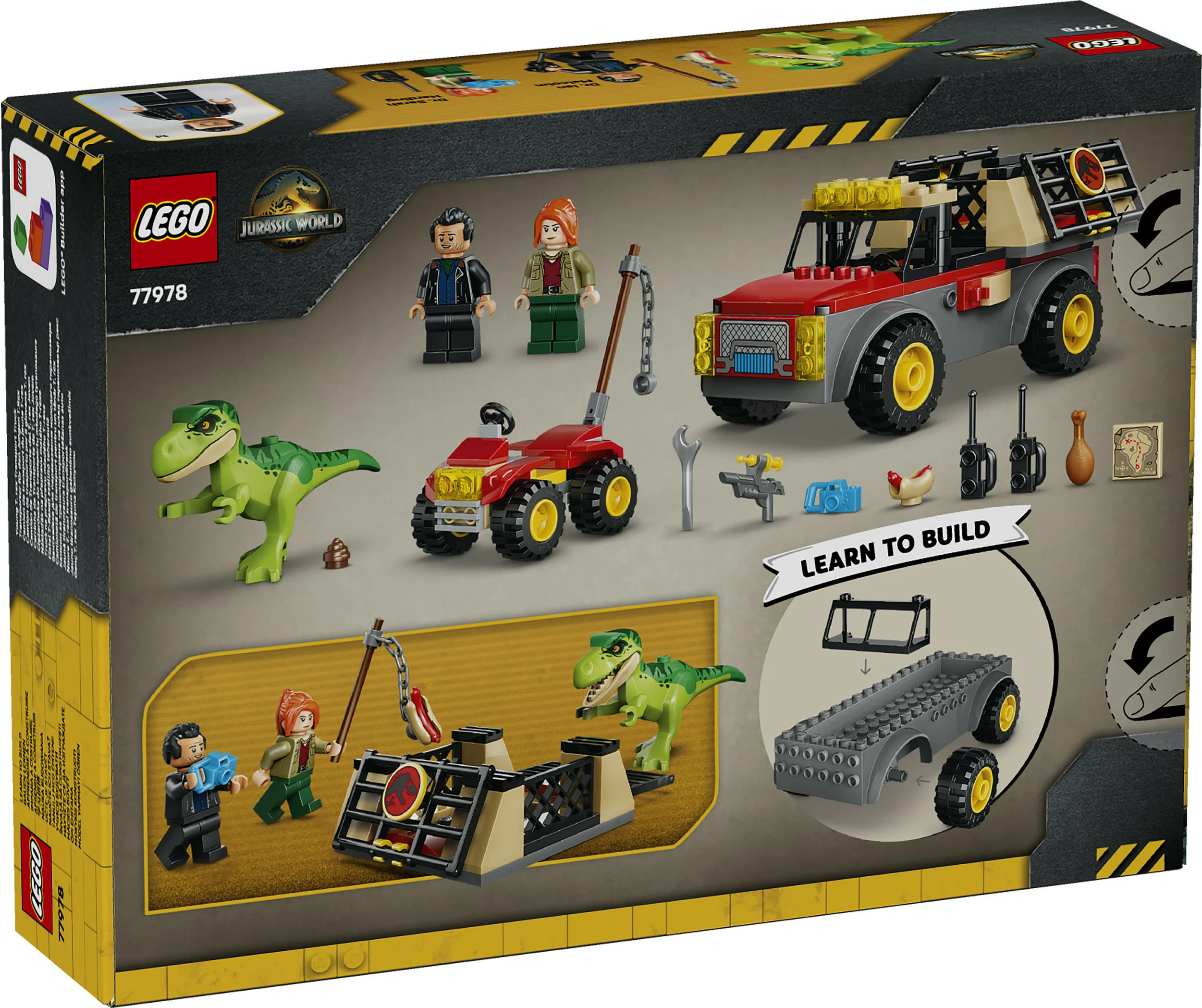 Set LEGO Jurassic World 77978 Young T. rex Transport Truck, 115 copë, kuqe/gri