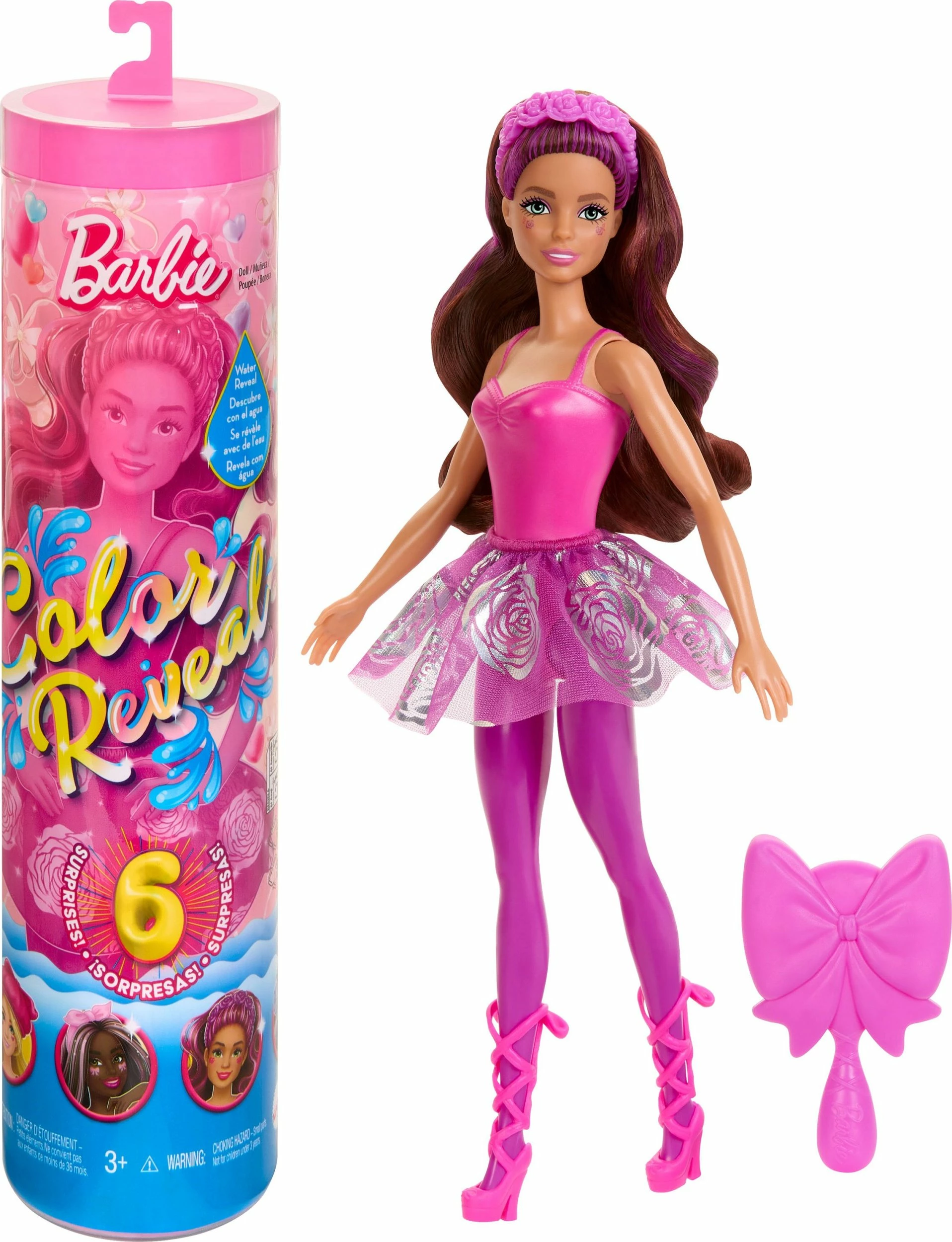 Kukull Barbie Mattel Color Reveal Ballet Series HRK17, set me aksesorë (6 surpriza)