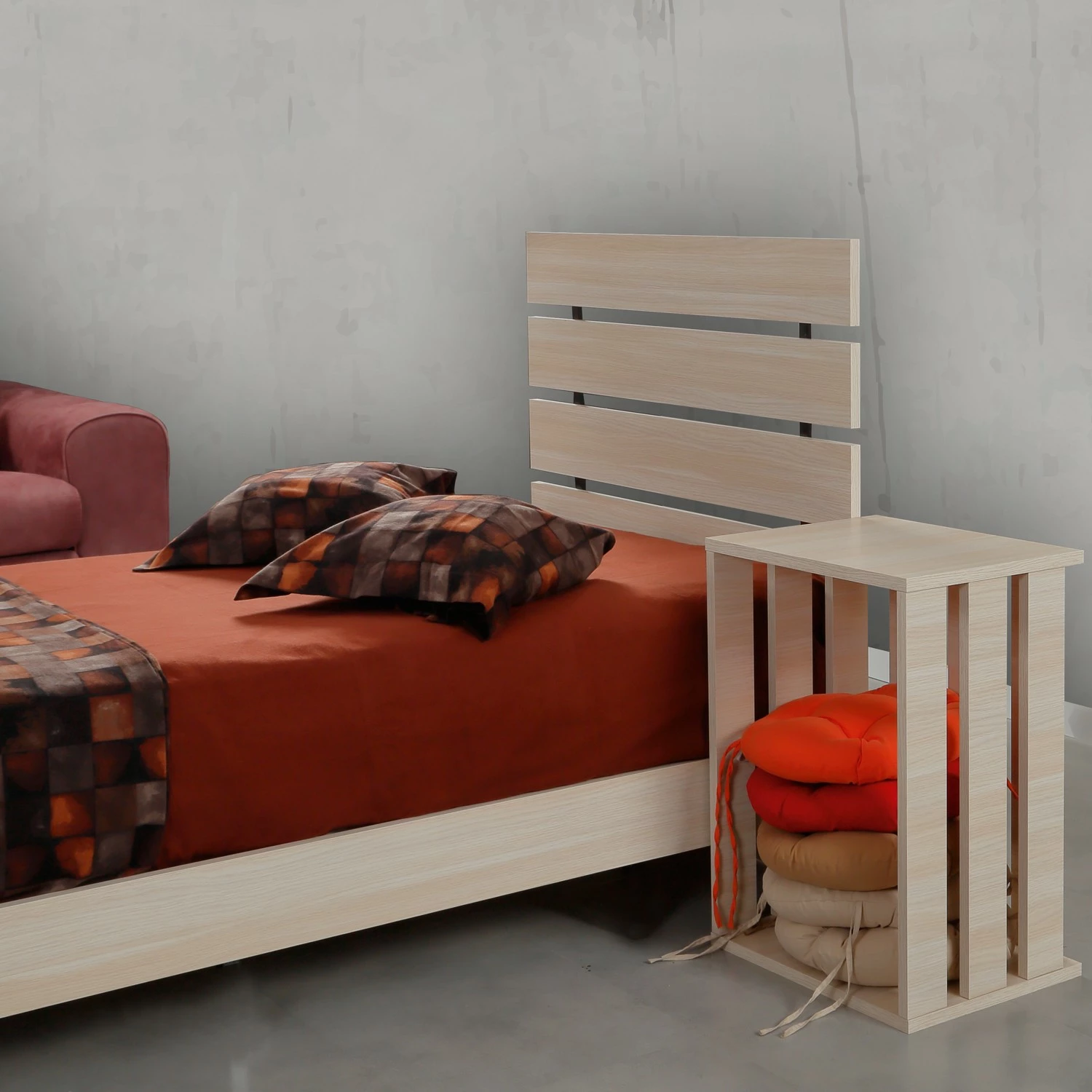 Krevat teke Fuga, ngjyrë lisi, 100x200cm