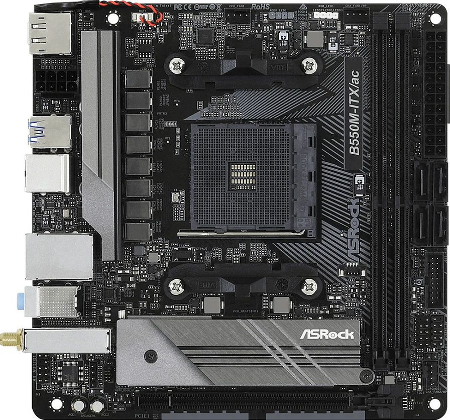 Pllakë amë ASRock B550M-ITX/ac, Socket AM4, AMD Ryzen 3000 Series, mini ITX
