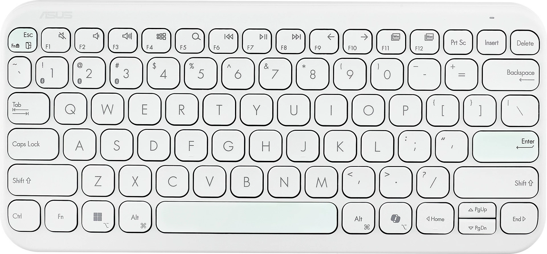 Tastierë ASUS KW100, pa kabllo Bluetooth, layout QWERTZ (DE), 75%, e bardhë
