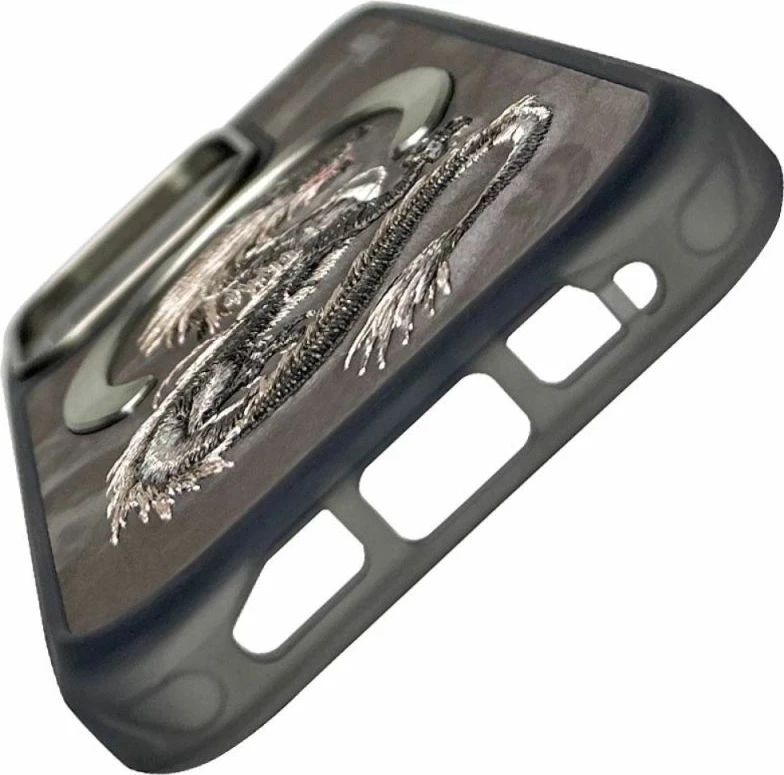 Koverte MagSafe Nimmy Dragon për iPhone 16 Pro Max, gri