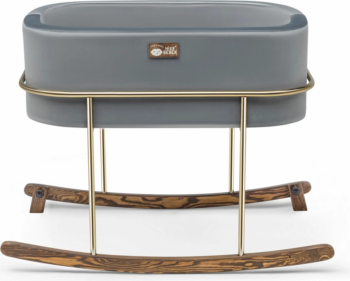 Djep për fëmijë, ngjyrë gri dhe ari, Skye Decor