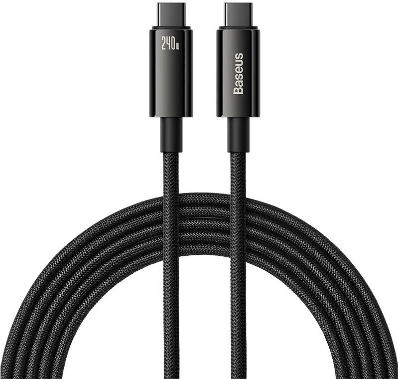 Kabllo USB-C në USB-C Baseus Tungsten Gold, 3m, 240W, e zezë