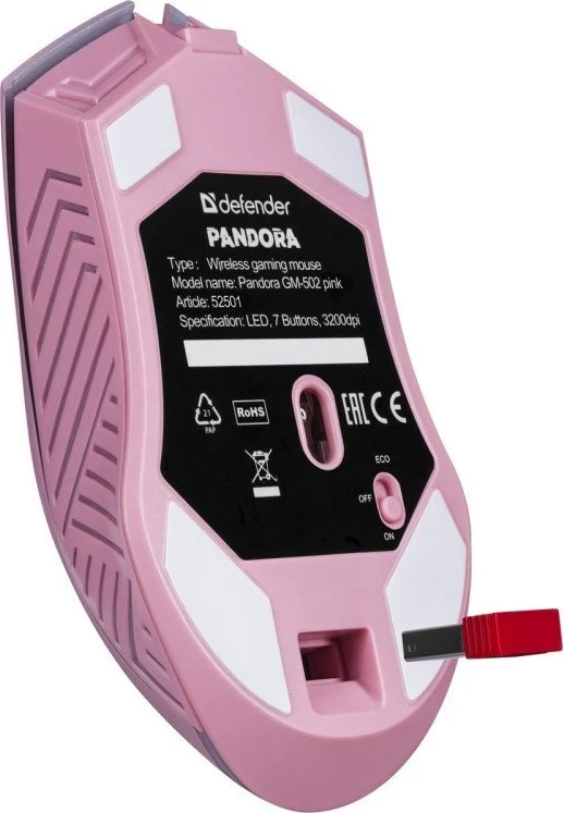 Maus wireless Defender Pandora RF, 3200 DPI, 6 butona, Rozë