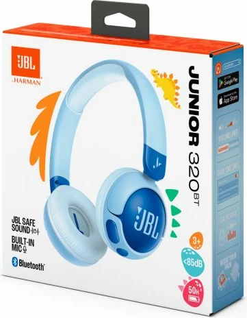 Kufje Bluetooth për fëmijë JBL Junior 320BT, limit 85 dB, bateri 50 orë, me mikrofon, blu