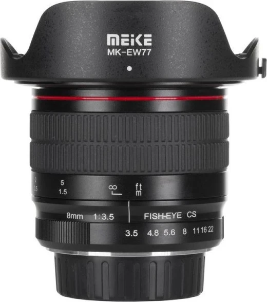Lentë MeiKe MK-8mm F3.5, mocowanie Canon EF