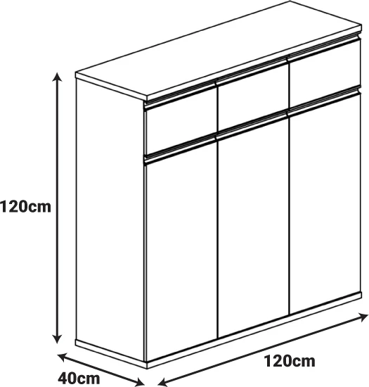 Dollap zyre profesional Oscar, ngjyrë arre-antracit, 120x40x120cm