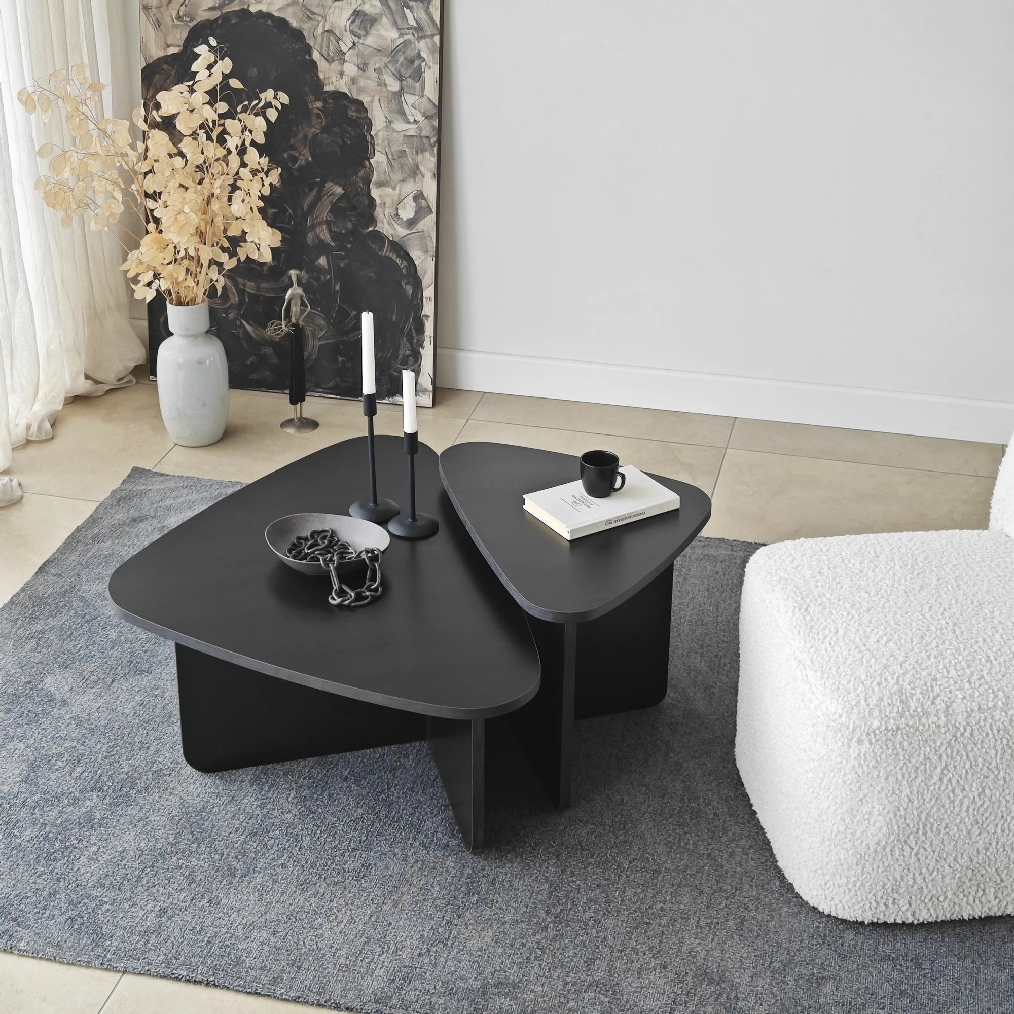 Set tavolinash kafeje Skye Decor, Ballare, e zezë