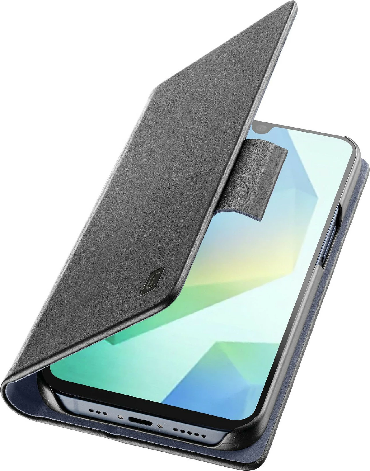 Mbështjellës Cellularline Book Case për Samsung Galaxy A17 5G, folio me xhep karte dhe stand, i zi