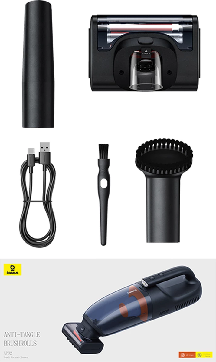 Fshesë portabile Baseus AP02, 6000Pa, 10000mAh, e zezë