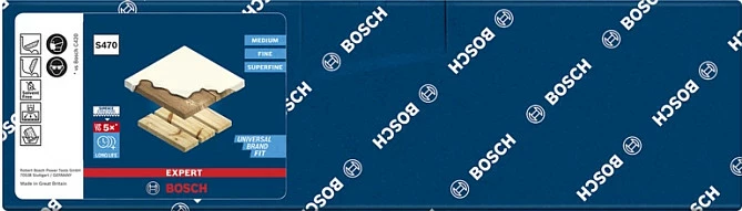 Sfungjer lëmues Bosch Expert S473, grit 240 Fine, verdhë/kafe