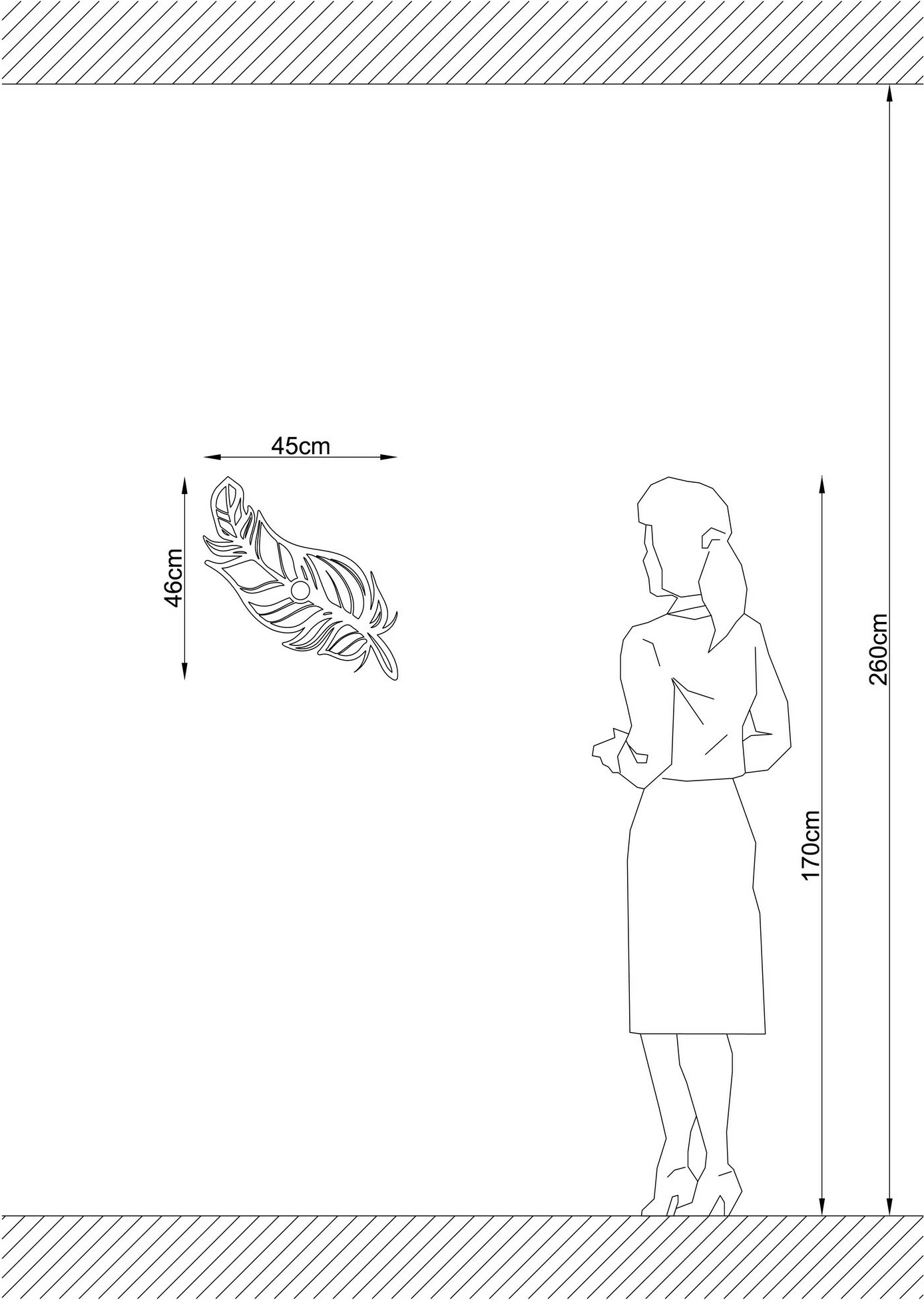 Llambë muri Opviq, model W-030, ngjyrë e zezë, dizajn lule