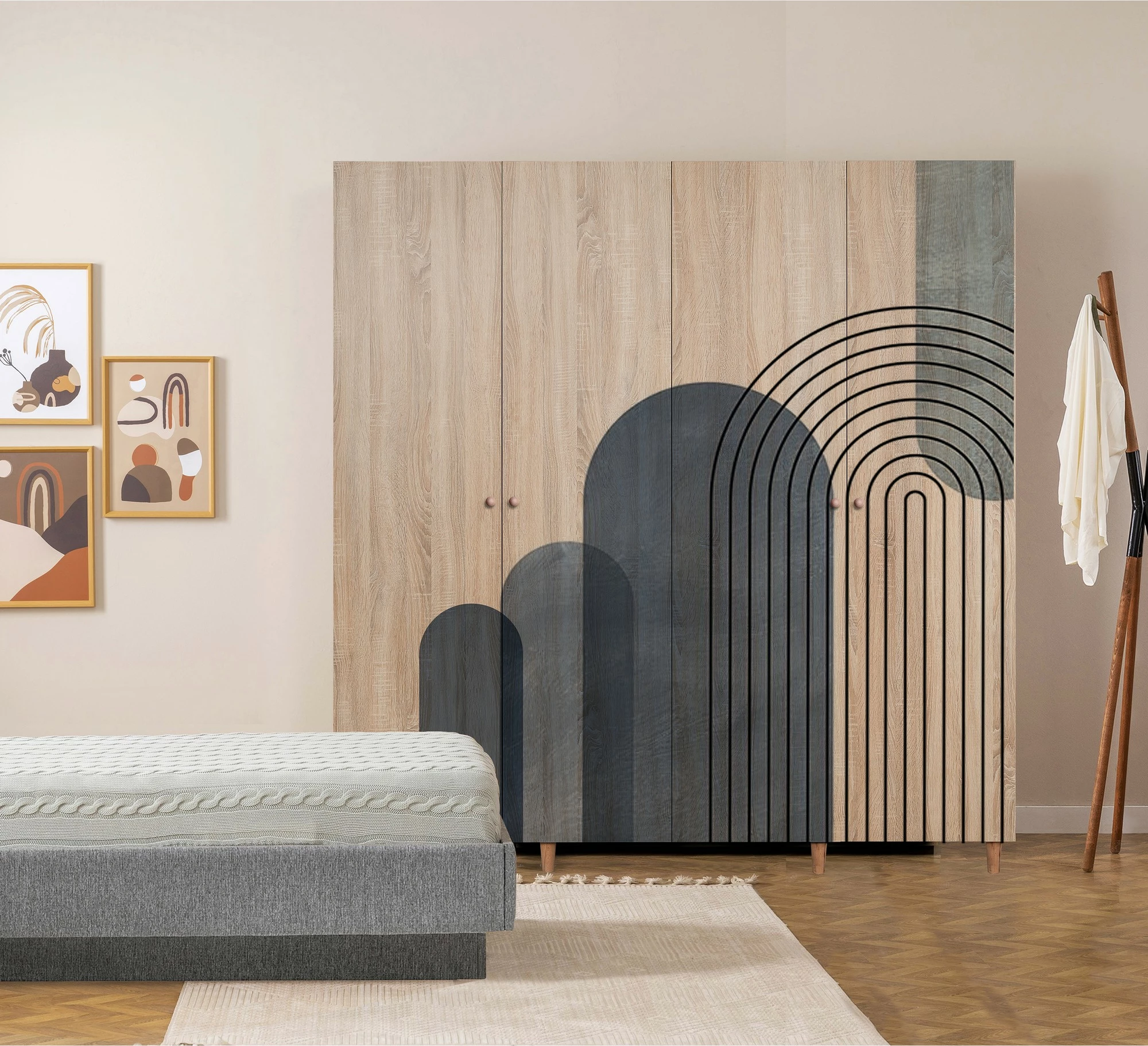 Dollap rrobash Sonomo, Skye Decor, Loni 4 -973, 180x192x52 cm