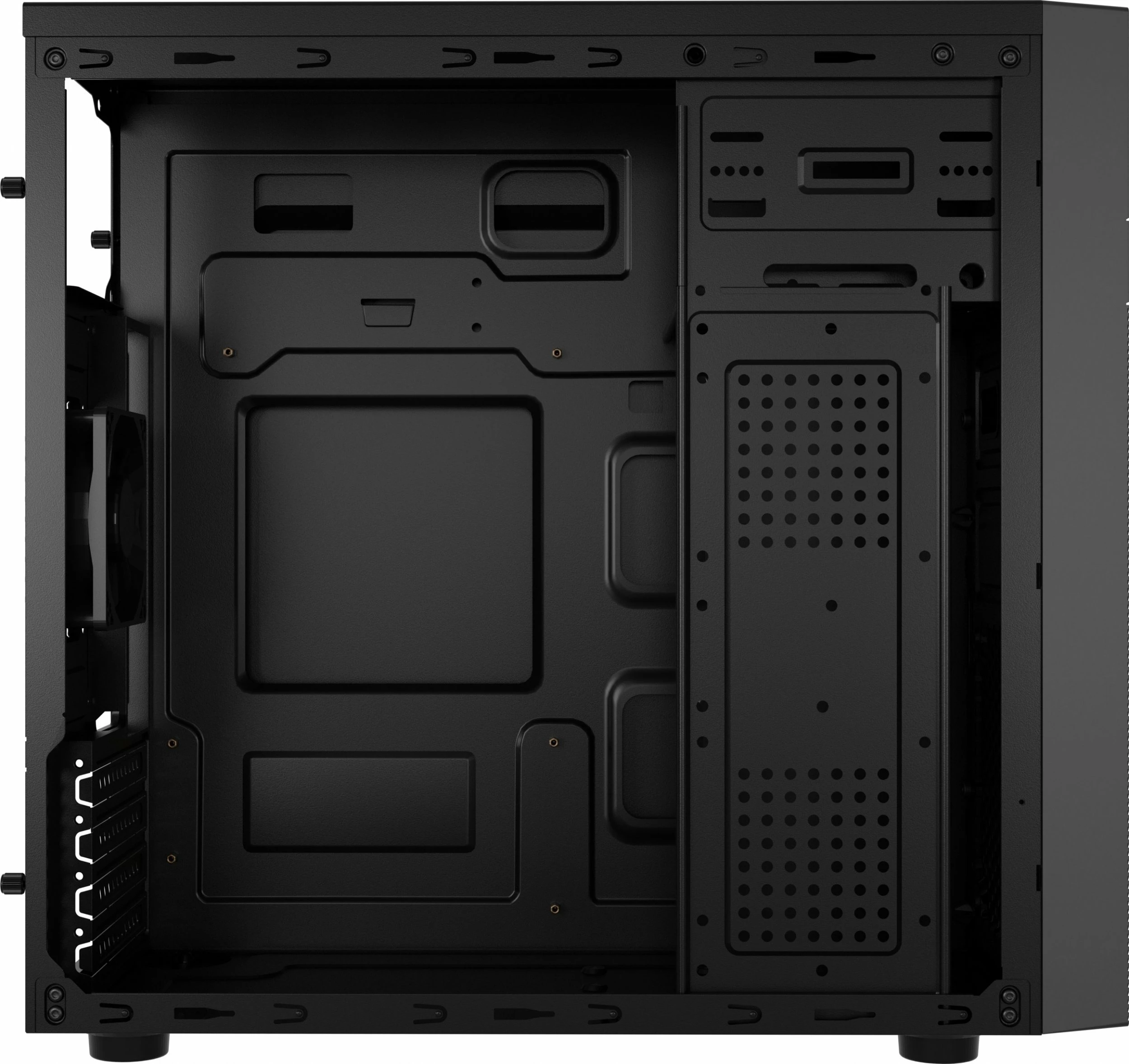 Kasë Natec Helix NPC-2171 mini tower microATX/Mini-ITX me USB-C, pa PSU, e zezë