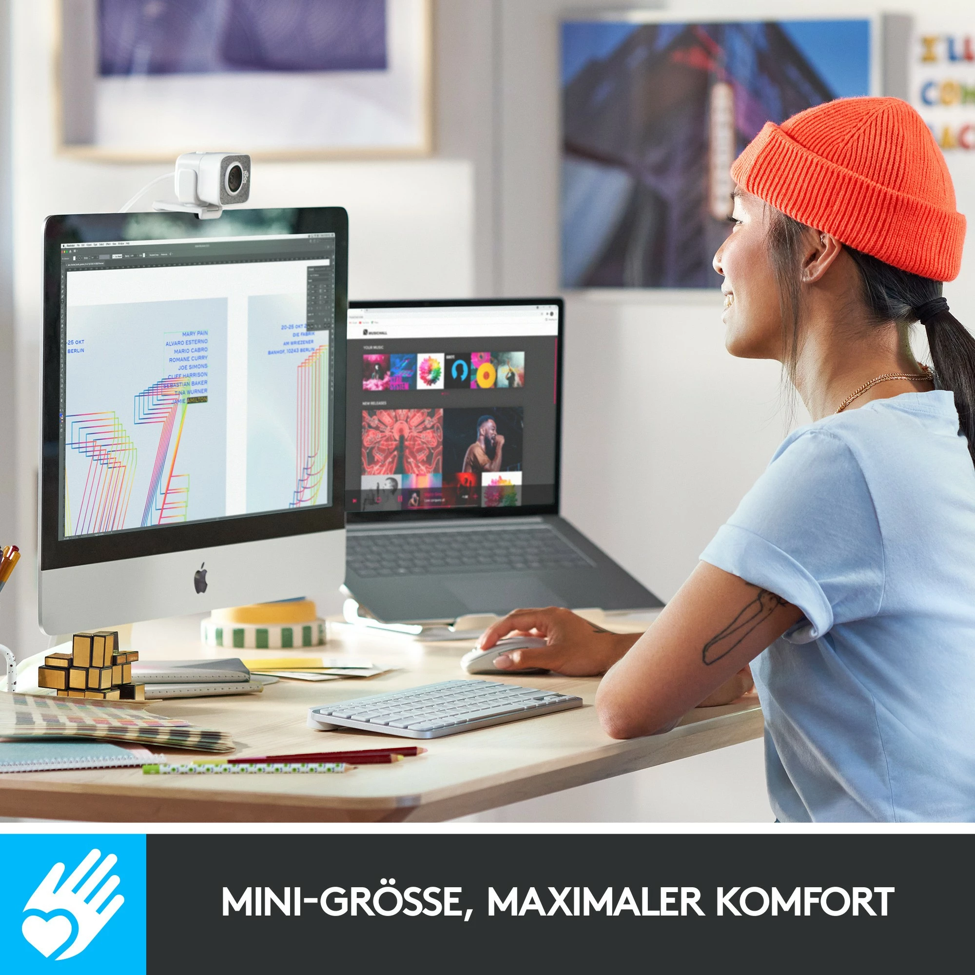 Tastierë mini Logitech MX Keys Mini për Mac, wireless, Bluetooth, LED, bardhë