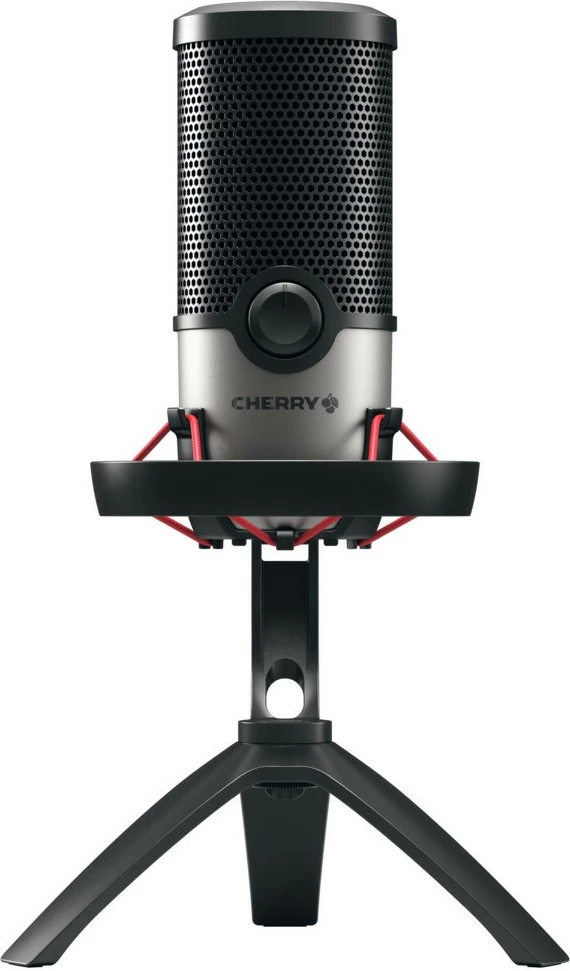 Mikrofon tavoline Cherry UM 6.0 ADVANCED, USB, 24 bit, 96 kHz, i zi/argjendtë