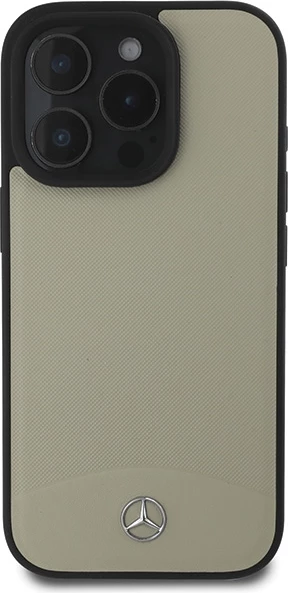 Mbështjellës Mercedes MB për iPhone 16 Pro Max, MagSafe, lëkurë, bezhë