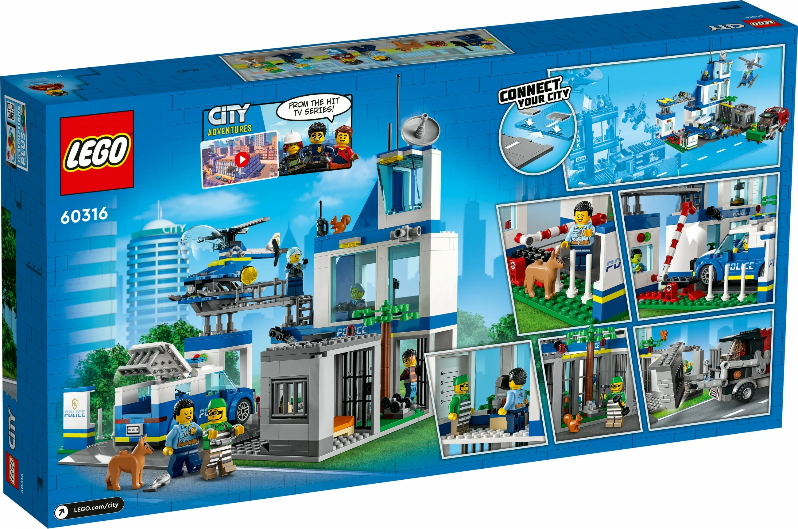 Set ndërtimi LEGO City Police Station, 668 pjesë, plastikë, shumëngjyrësh