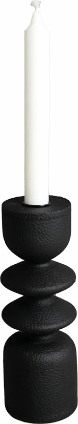 Mbajtëse qirinjsh dekorative STIGMA FLAME, polirezine e zezë, 7.2x7.2x20.5cm